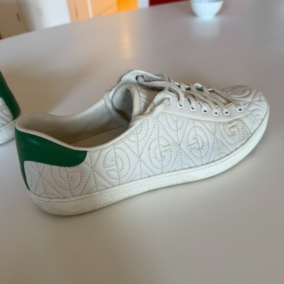 Gucci Ace Quilted GG Leather Sneakers, Size 13, White - Picture 6 of 6